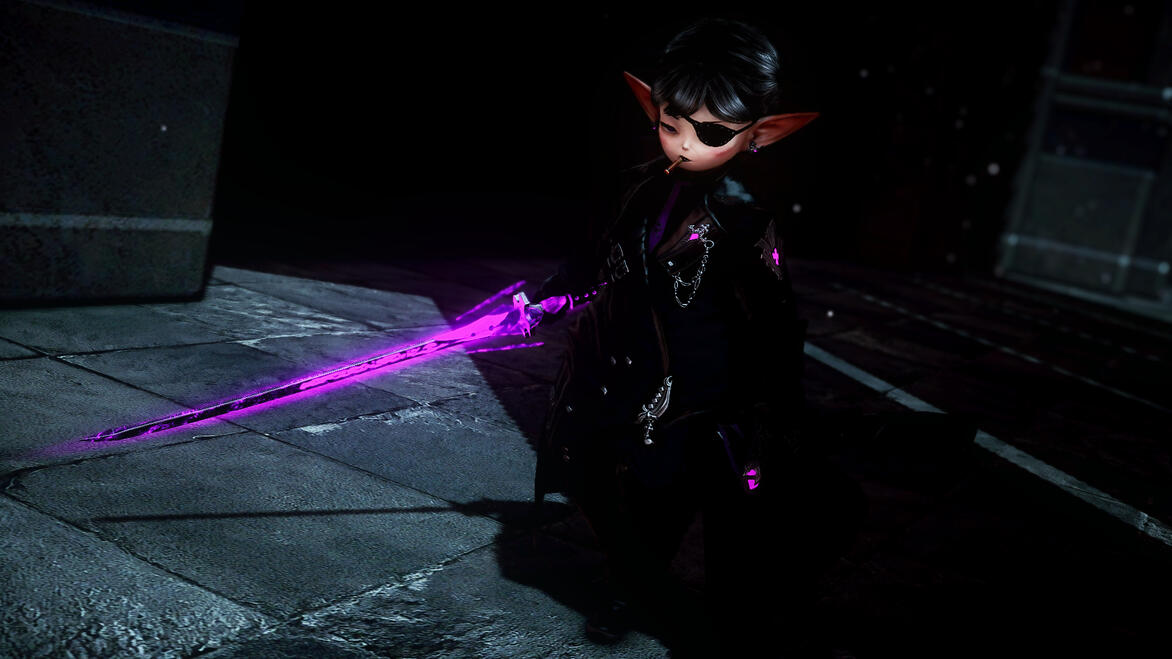 In rare instances, she'll perform a job with a specialized katana crafted for her by an unknown client.